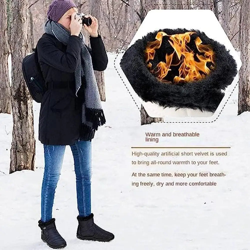 Men’s-Shoes Warm High Top Plush Loafers Winter Boots