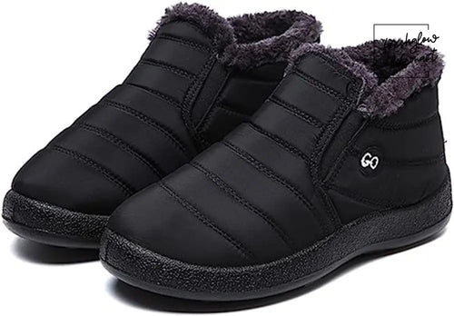 Men’s-Shoes Warm High Top Plush Loafers Winter Boots black