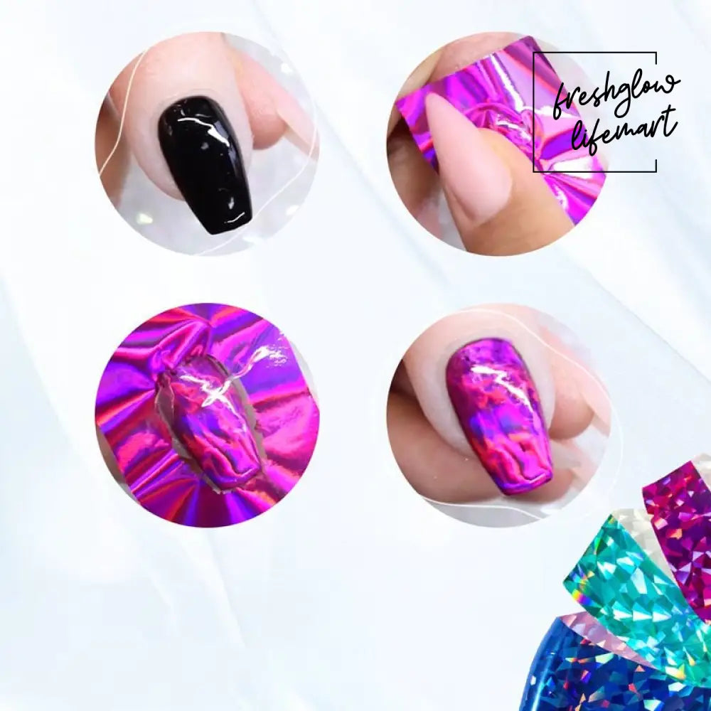 Reflective Mosaic Nail Art Transfer Foils