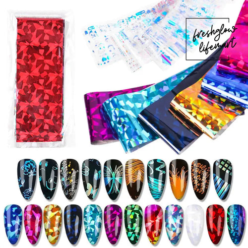 Reflective Mosaic Nail Art Transfer Foils