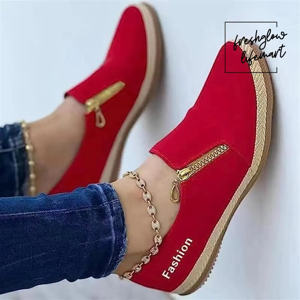 Round Head Sports Shoes RED