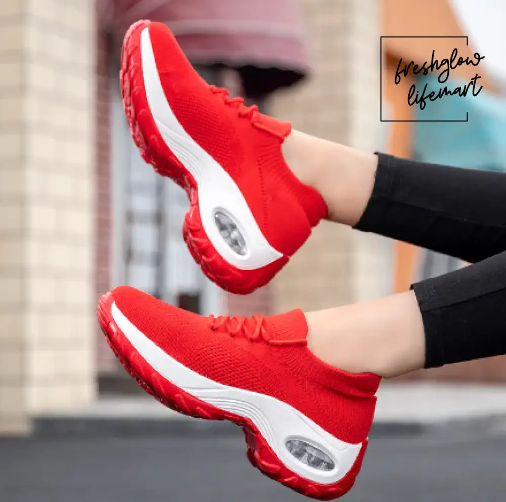 Sneaker slippers pink Mesh Shoes Thick Cushion white sneakers for women slip on leather red / 35