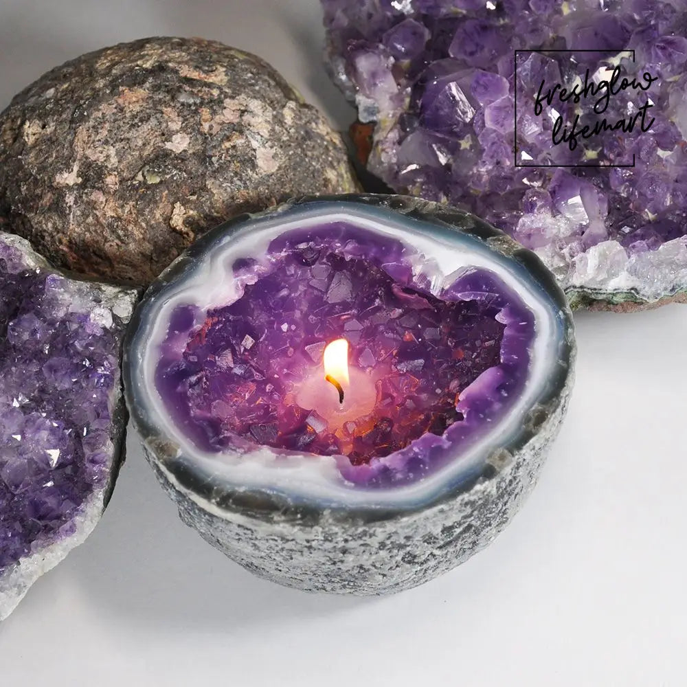 Crystal Intention/Healing Energy candle Amethyst Candle / Buy 1