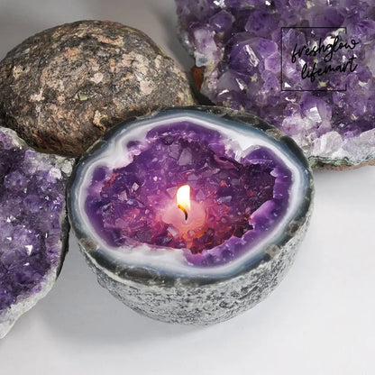 Crystal Intention/Healing Energy candle Amethyst Candle / Buy 1