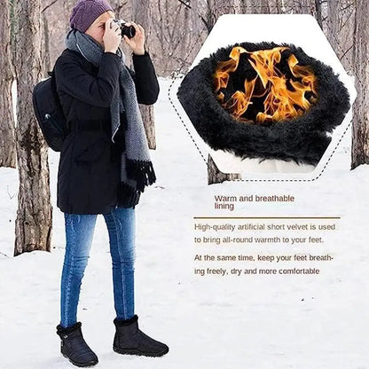 Men’s-Shoes Warm High Top Plush Loafers Winter Boots