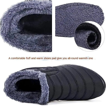 Men’s-Shoes Warm High Top Plush Loafers Winter Boots